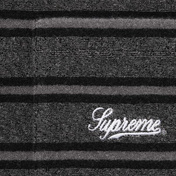 Supreme Stripe Terry S/S Polo - Black (front)