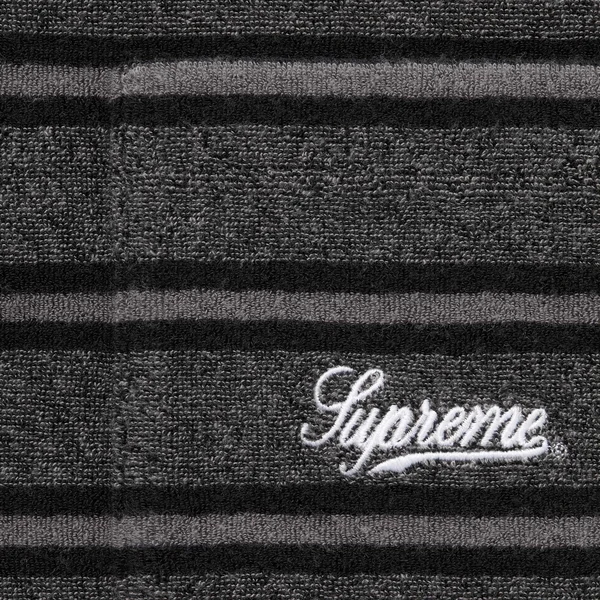 Supreme Stripe Terry S/S Polo - Black (front)