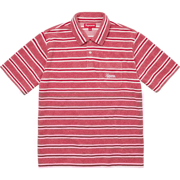Supreme Stripe Terry S/S Polo - Red (front)