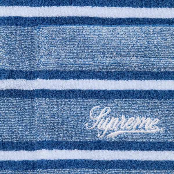 Supreme Stripe Terry S/S Polo - Royal (front)