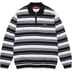 Supreme Stripe Zip L/S Polo - Black (front)