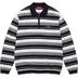 Supreme Stripe Zip L/S Polo - Black (front)