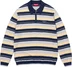 Supreme Stripe Zip L/S Polo - Navy (front)