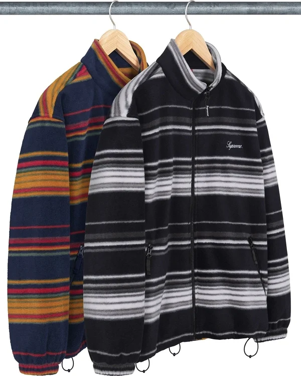 Supreme Stripe Zip Up Fleece Jacket - Product Image