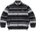 Supreme Stripe Zip Up Fleece Jacket - Black (front)