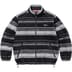 Supreme Stripe Zip Up Fleece Jacket - Black (front)