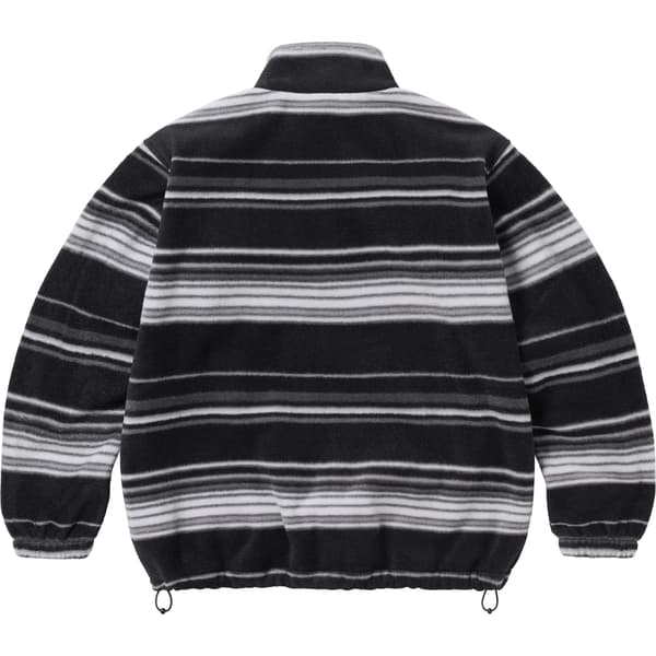 Supreme Stripe Zip Up Fleece Jacket - Black (front)