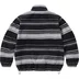 Supreme Stripe Zip Up Fleece Jacket - Black (front)