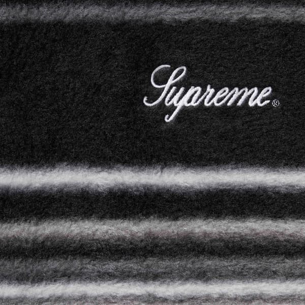 Supreme Stripe Zip Up Fleece Jacket - Black (front)