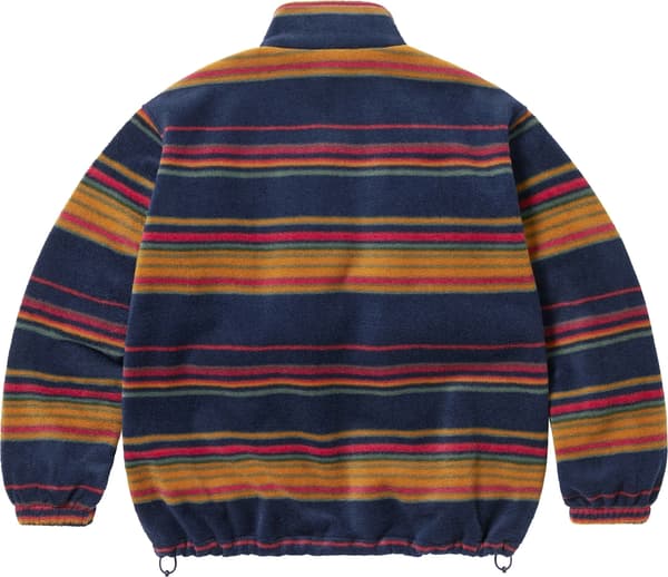 Supreme Stripe Zip Up Fleece Jacket - Navy (front)