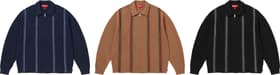 Supreme Stripe Zip Up Polo Sweater
