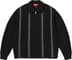 Supreme Stripe Zip Up Polo Sweater - Black (front)