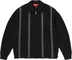 Supreme Stripe Zip Up Polo Sweater - Black (front)