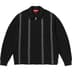 Supreme Stripe Zip Up Polo Sweater - Black (front)