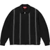 Supreme Stripe Zip Up Polo Sweater - Black (front)