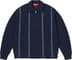 Supreme Stripe Zip Up Polo Sweater - Navy (front)