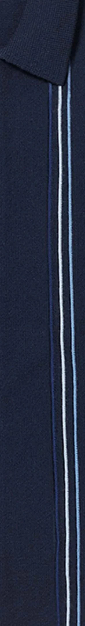 Supreme Stripe Zip Up Polo Sweater - Navy (front)