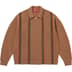 Supreme Stripe Zip Up Polo Sweater - Tan (front)