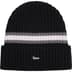 Supreme Striped Cashmere Beanie - Black (front)