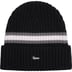 Supreme Striped Cashmere Beanie - Black (front)