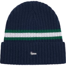 Supreme Striped Cashmere Beanie Navy