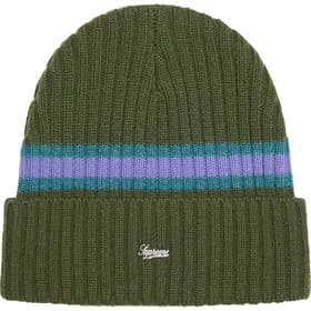 Supreme Striped Cashmere Beanie Olive