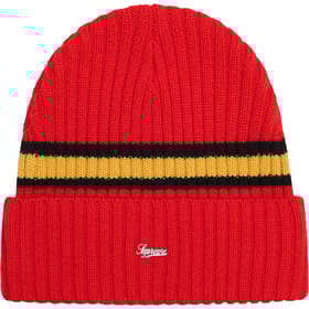 Supreme Striped Cashmere Beanie Red