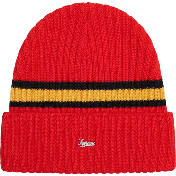 Supreme Striped Cashmere Beanie - Red (front)