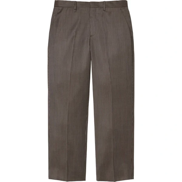 Supreme Striped Wool Trouser - Brown Stripe (front)