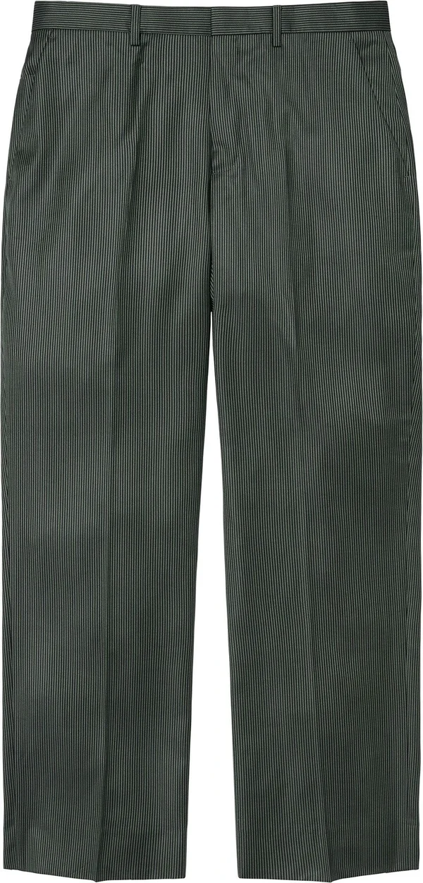 Supreme Striped Wool Trouser - Green Stripe (front)