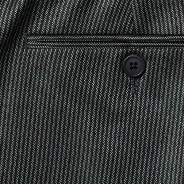 Supreme Striped Wool Trouser - Green Stripe (front)