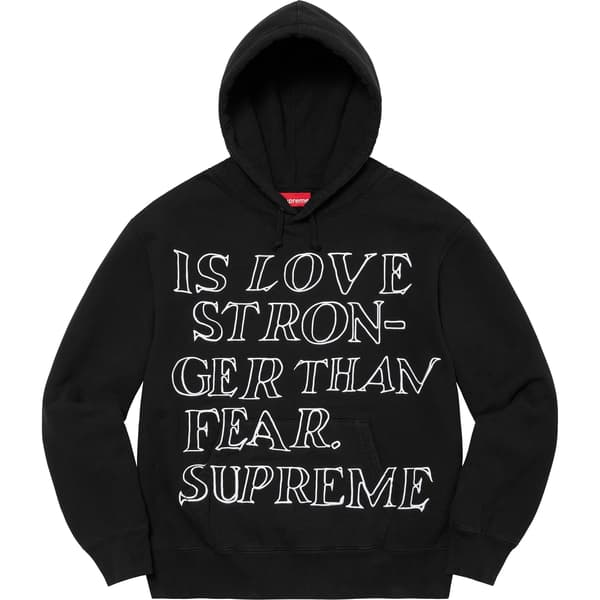 Supreme Stronger Than Fear Hooded Sweatshirt - Black (front)