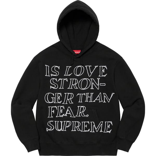 Supreme Stronger Than Fear Hooded Sweatshirt - Black (front)