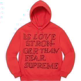 Supreme Stronger Than Fear Hooded Sweatshirt Burnt Red