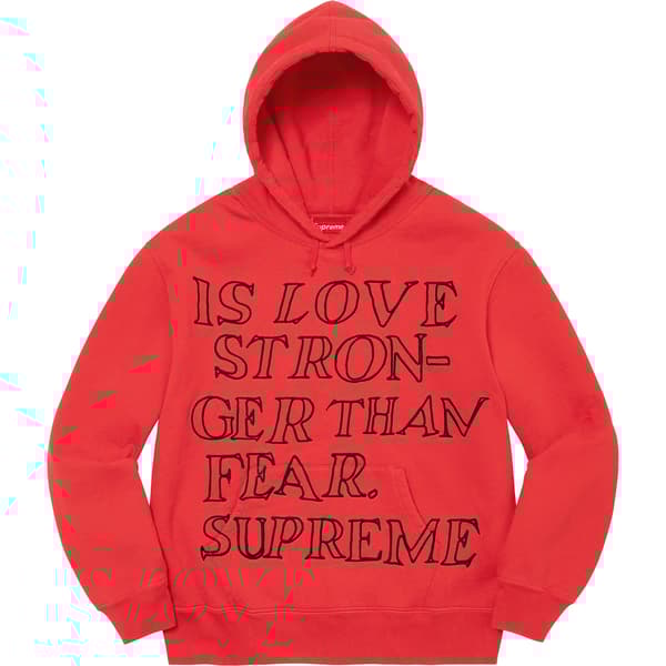 Supreme Stronger Than Fear Hooded Sweatshirt - Burnt Red (front)