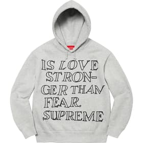 Supreme Stronger Than Fear Hooded Sweatshirt Heather Grey
