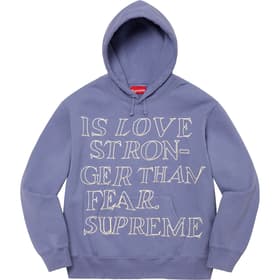 Supreme Stronger Than Fear Hooded Sweatshirt Light Purple
