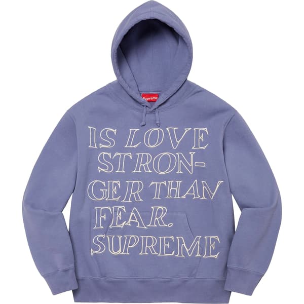 Supreme Stronger Than Fear Hooded Sweatshirt - Light Purple (front)