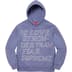 Supreme Stronger Than Fear Hooded Sweatshirt - Light Purple (front)