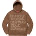 Supreme Stronger Than Fear Hooded Sweatshirt - Olive Brown (front)