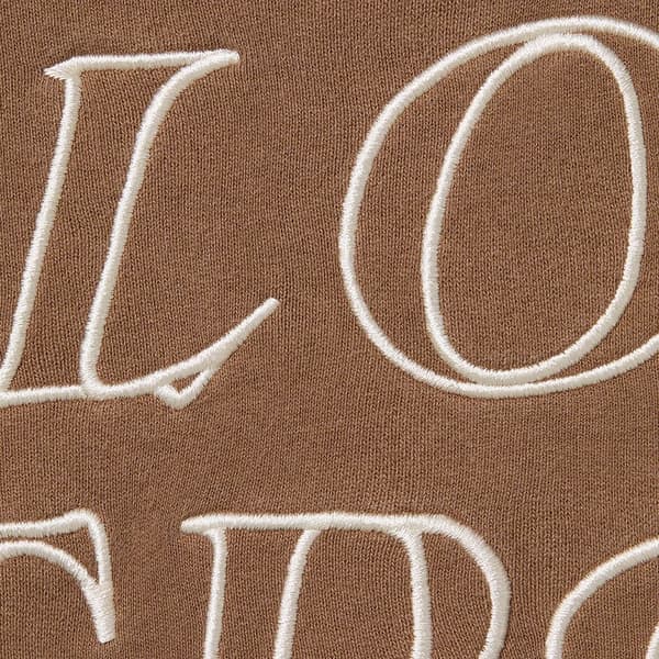 Supreme Stronger Than Fear Hooded Sweatshirt - Olive Brown (front)