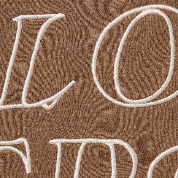 Supreme Stronger Than Fear Hooded Sweatshirt - Olive Brown (front)