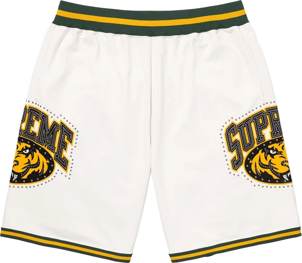 Supreme Studded Basketball Short - White (front)