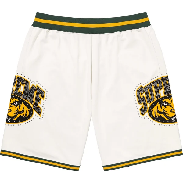 Supreme Studded Basketball Short - White (front)