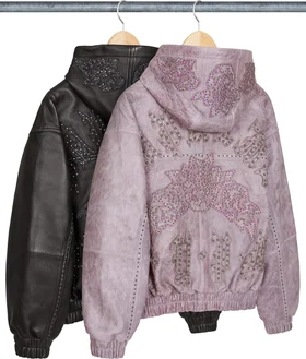 Supreme Studded Hooded Leather Jacket