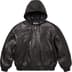 Supreme Studded Hooded Leather Jacket - Black (front)