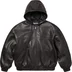 Supreme Studded Hooded Leather Jacket - Black (front)