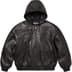 Supreme Studded Hooded Leather Jacket - Black (front)
