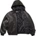 Supreme Studded Hooded Leather Jacket - Black (front)