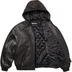 Supreme Studded Hooded Leather Jacket - Black (front)